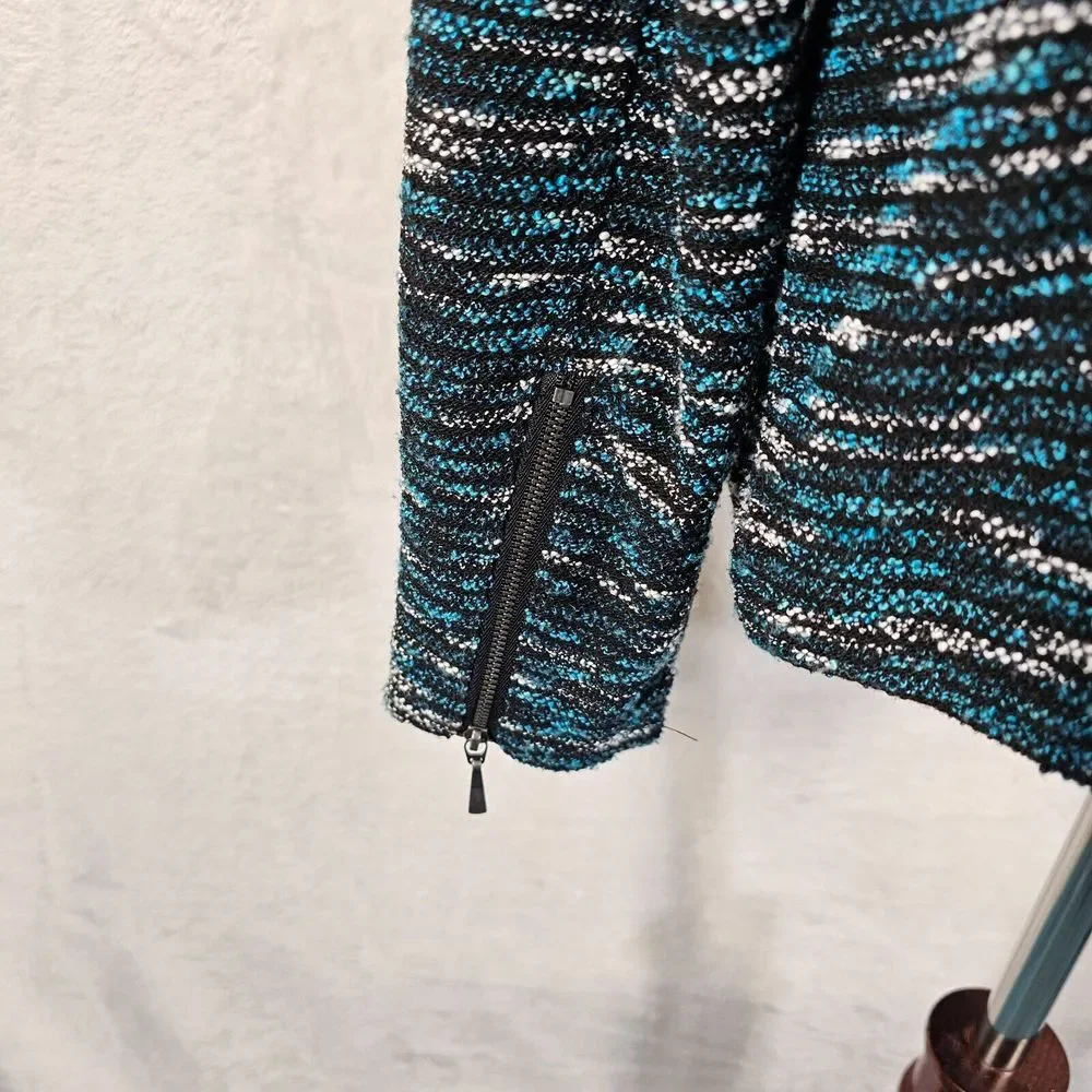 Christopher and Banks Boucle Short Jacket Women's Size L Multicolor Tweed Zipper